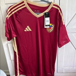 Adidas Burgundy and Gold Athletic Jersey